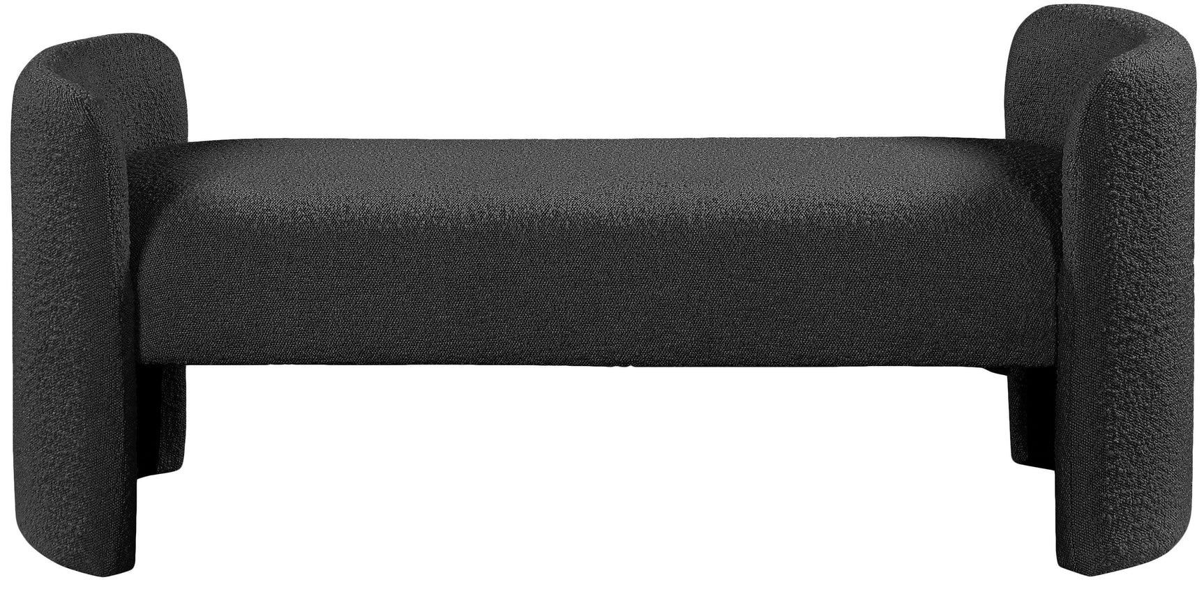 Peyton Black Boucle Fabric Bench - Ella Furniture