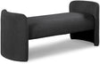 Peyton Black Boucle Fabric Bench - Ella Furniture
