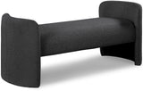 Peyton Black Boucle Fabric Bench - Ella Furniture