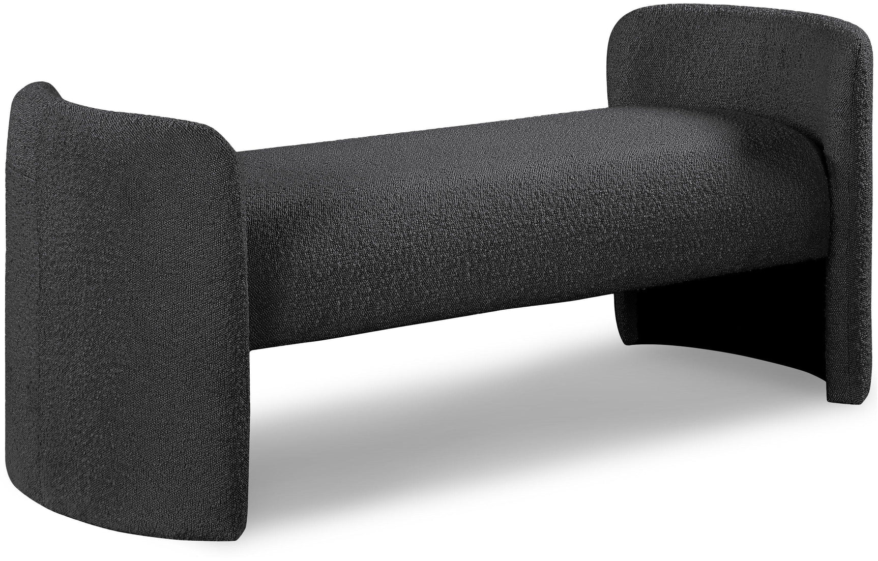 Peyton Black Boucle Fabric Bench - Ella Furniture