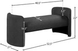 Peyton Black Boucle Fabric Bench - Ella Furniture