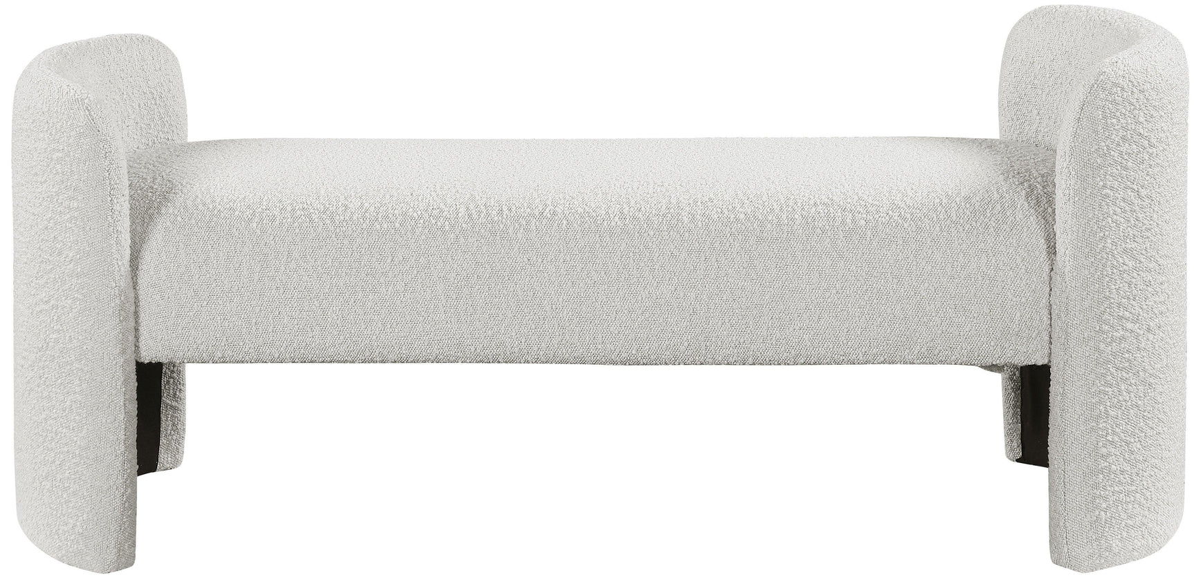 Peyton Cream Boucle Fabric Bench - Ella Furniture