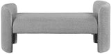 Peyton Grey Boucle Fabric Bench - Ella Furniture