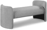 Peyton Grey Boucle Fabric Bench - Ella Furniture