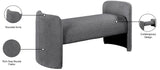 Peyton Grey Boucle Fabric Bench - Ella Furniture