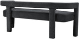 Athena Black Boucle Fabric Bench - Ella Furniture