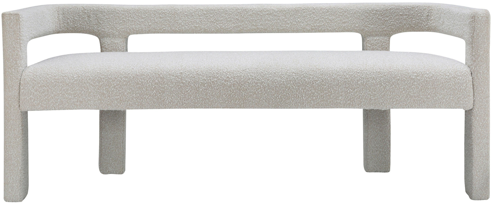 Athena Cream Boucle Fabric Bench - Ella Furniture