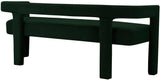 Athena Green Boucle Fabric Bench - Ella Furniture