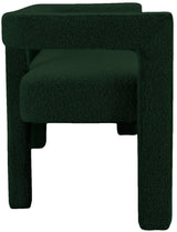 Athena Green Boucle Fabric Bench - Ella Furniture