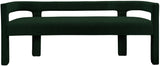 Athena Green Boucle Fabric Bench - Ella Furniture
