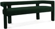 Athena Green Boucle Fabric Bench - Ella Furniture
