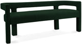 Athena Green Boucle Fabric Bench - Ella Furniture