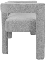 Athena Grey Boucle Fabric Bench - Ella Furniture