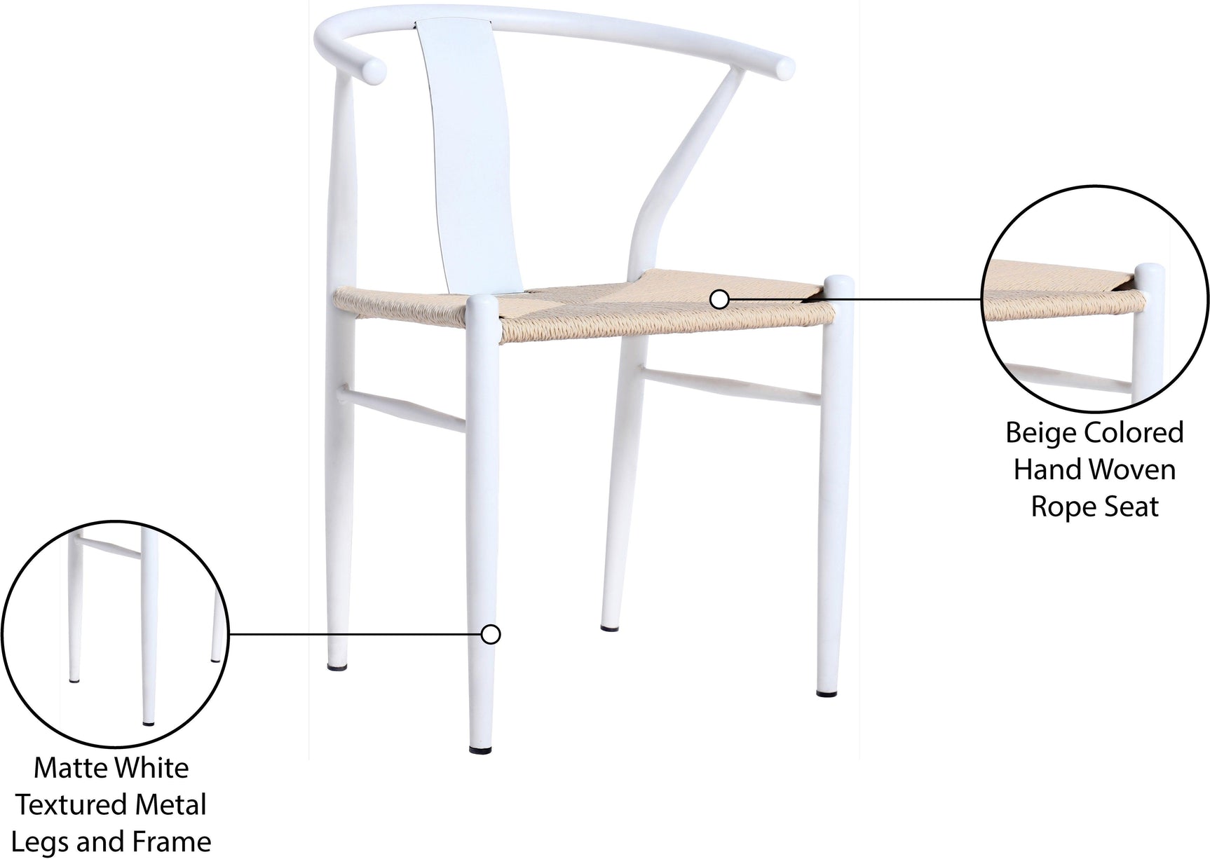 Beck White Dining Chair - Ella Furniture