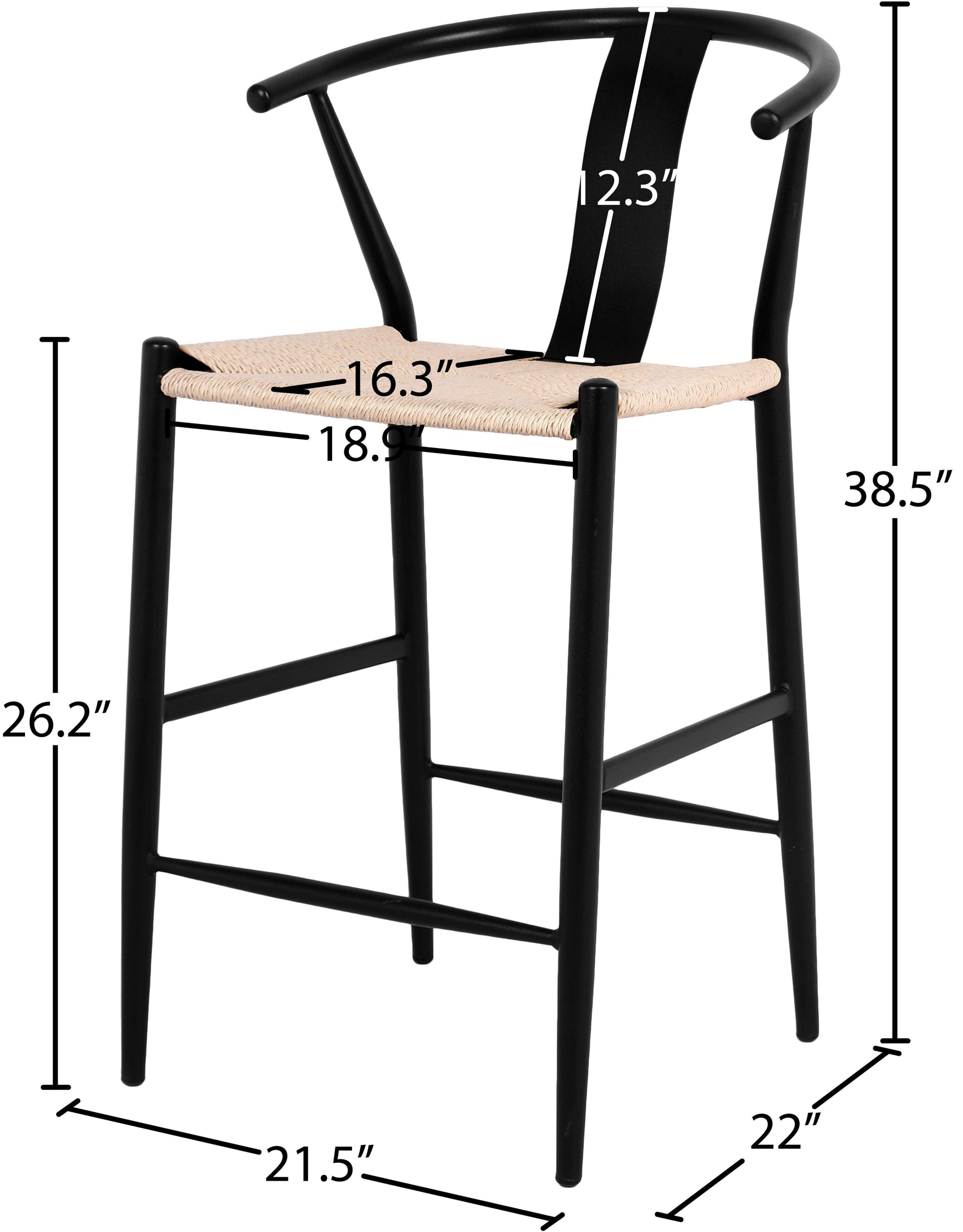 Beck Black Stool - Ella Furniture