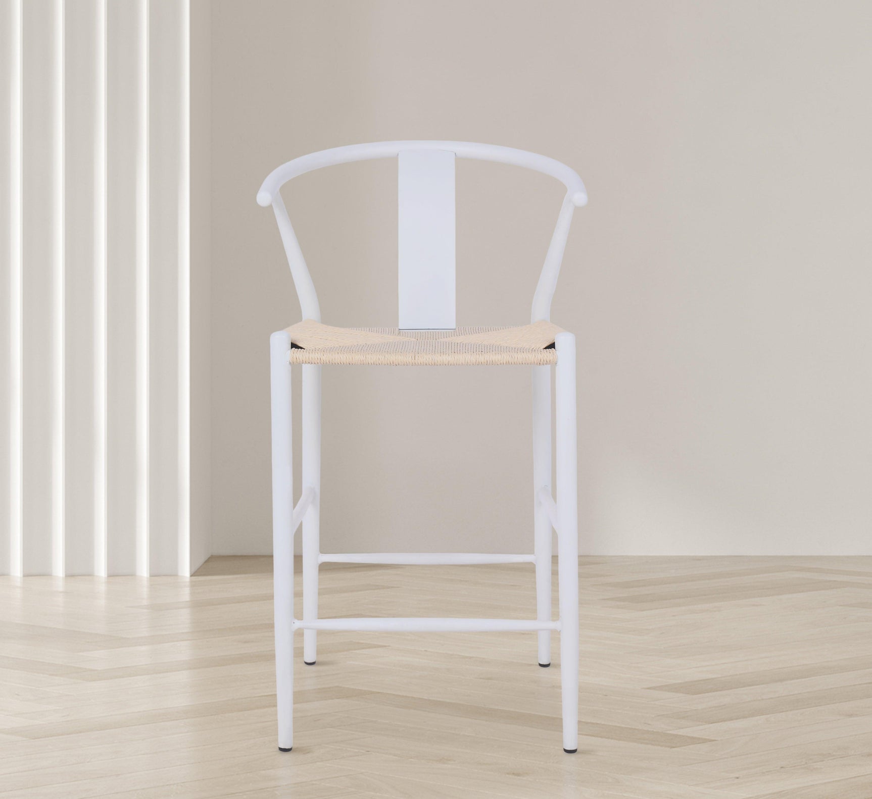 Beck White Stool - Ella Furniture