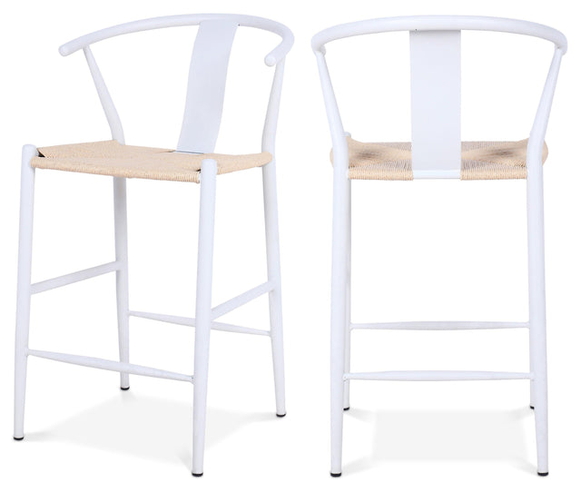 Beck White Stool - Ella Furniture