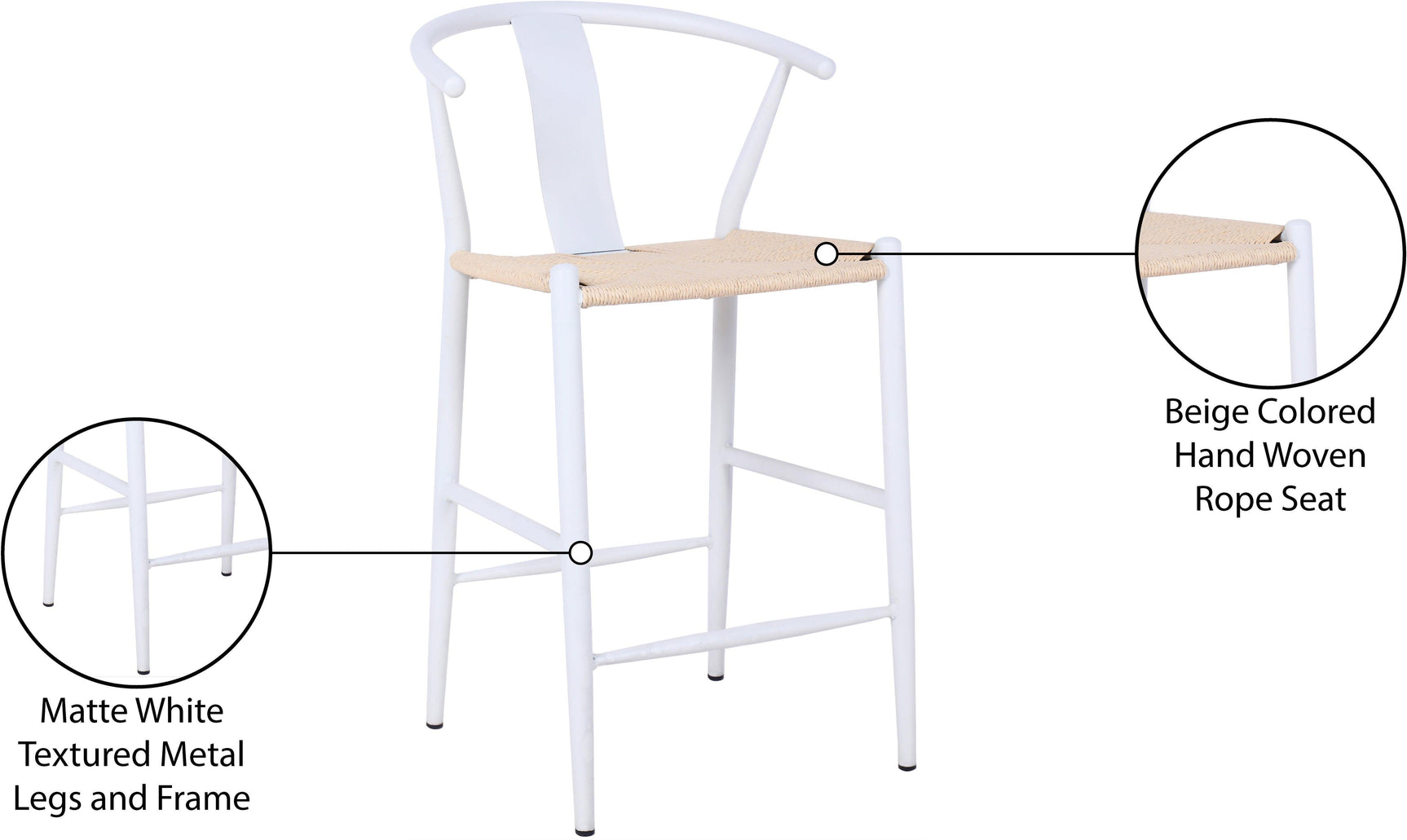 Beck White Stool - Ella Furniture