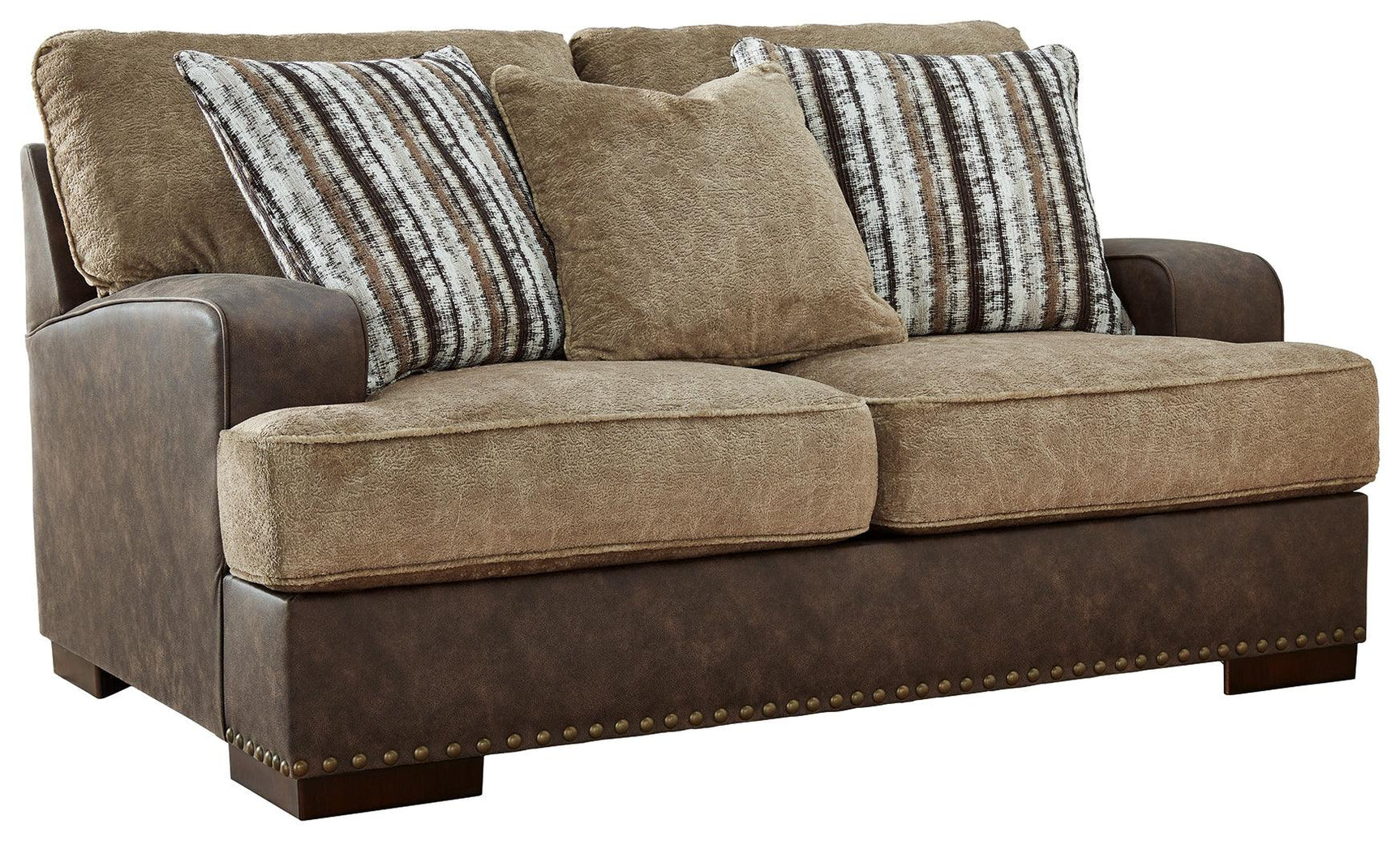 Alesbury Chocolate Velvet Loveseat - Ella Furniture