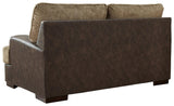 Alesbury Chocolate Velvet Loveseat - Ella Furniture