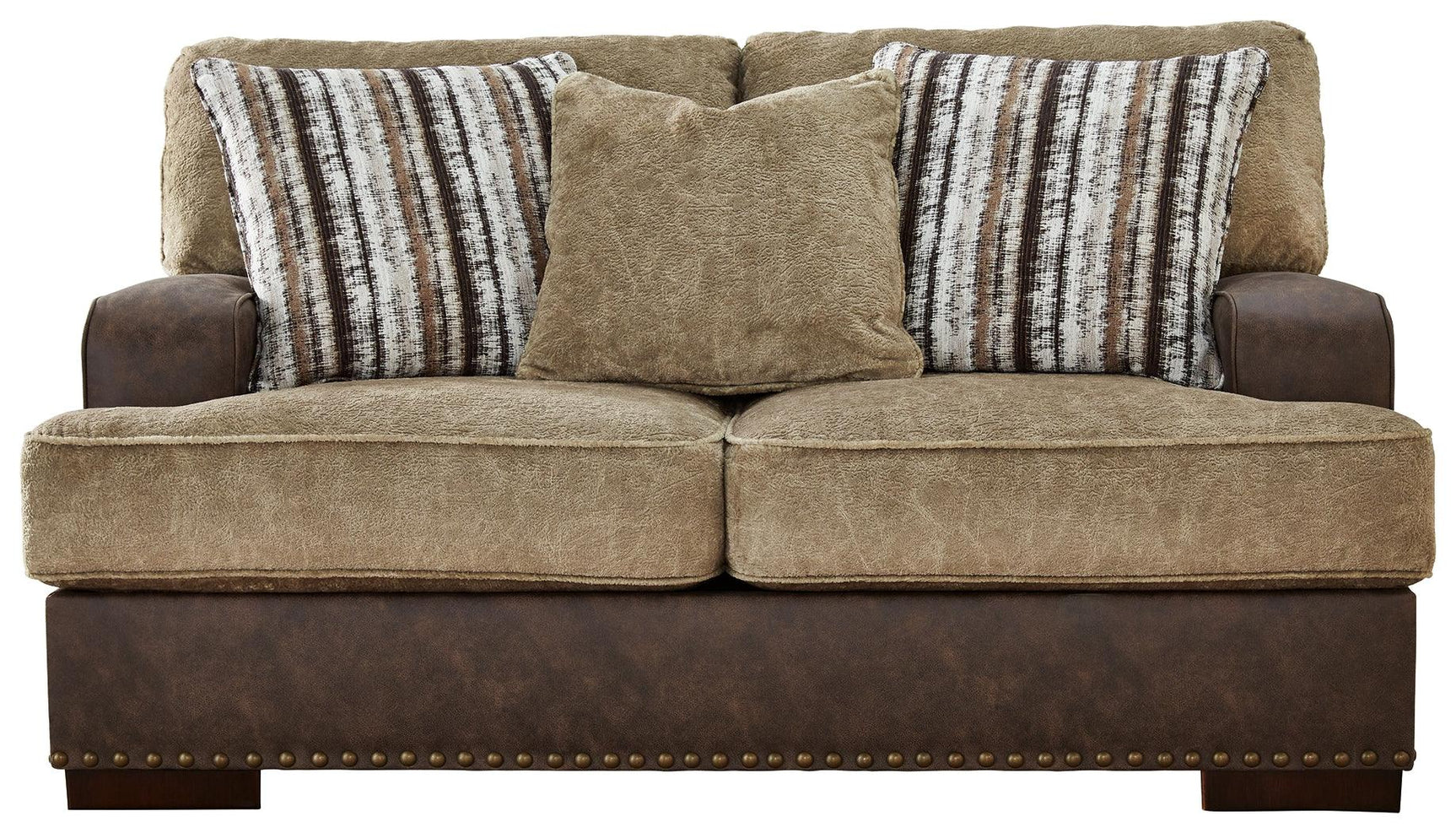 Alesbury Chocolate Velvet Loveseat - Ella Furniture