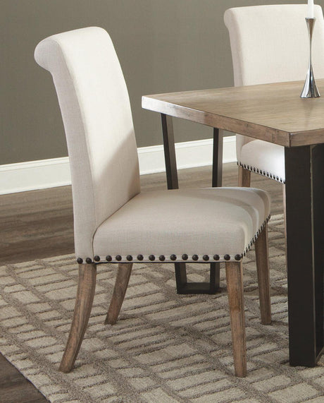 Florence Double Pedestal Dining Table Rustic Smoke - Ella Furniture