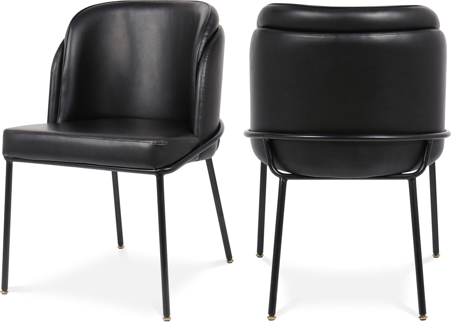 Jagger Black Faux Leather Dining Chair 883Black-c - Ella Furniture