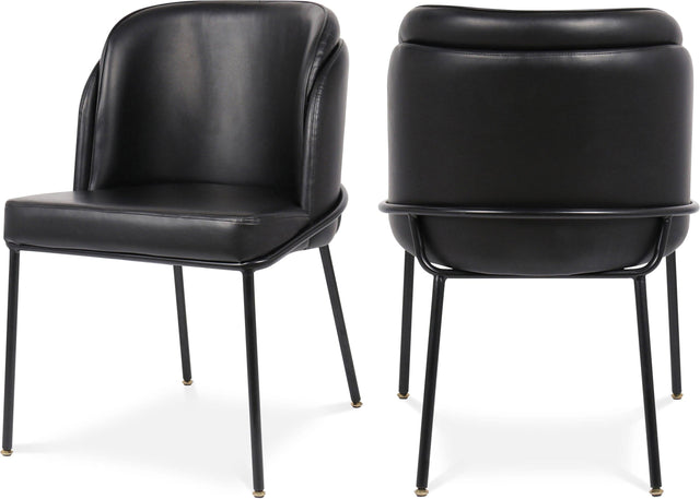 Jagger Black Faux Leather Dining Chair 883Black-c - Ella Furniture