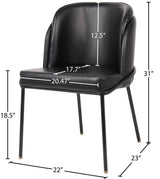 Jagger Black Faux Leather Dining Chair 883Black-c - Ella Furniture