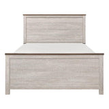 Nashville Antique White And Brown Transitional Wood And Engineered Wood Queen Panel Bed - Ella Furniture