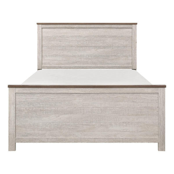 Nashville Antique White Modern Premium Melamine Board Wood And Engineered Wood King Panel Bed - Ella Furniture