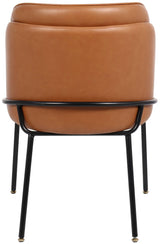 Jagger Cognac Faux Leather Dining Chair - Ella Furniture