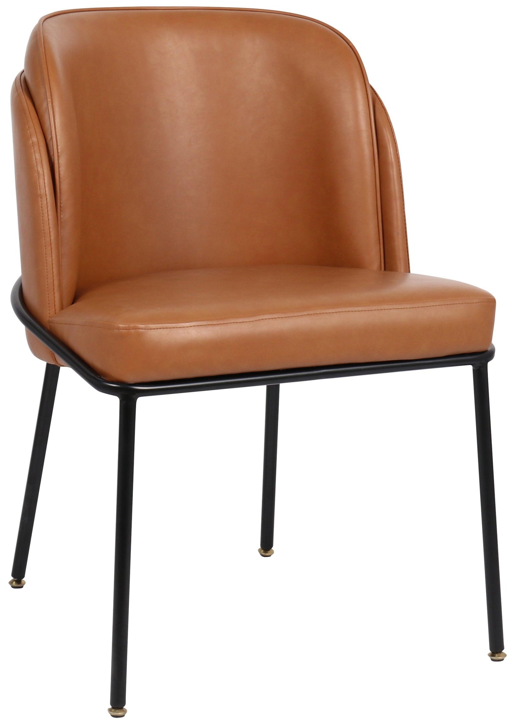 Jagger Cognac Faux Leather Dining Chair - Ella Furniture