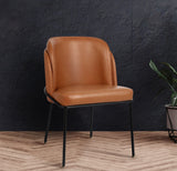 Jagger Cognac Faux Leather Dining Chair - Ella Furniture