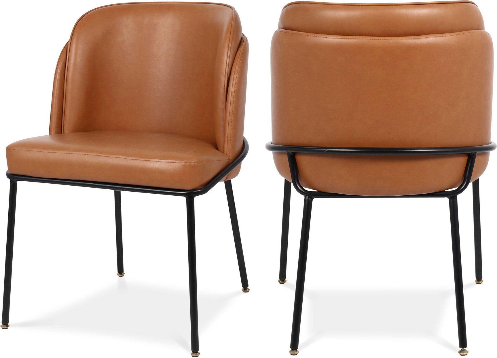 Jagger Cognac Faux Leather Dining Chair - Ella Furniture