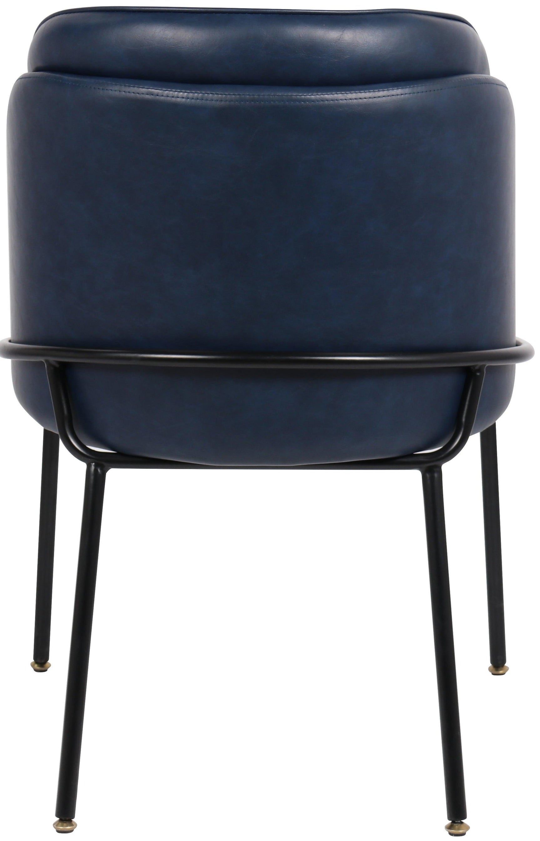 Jagger Blue Faux Leather Dining Chair 883Navy-c - Ella Furniture