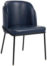 Jagger Blue Faux Leather Dining Chair 883Navy-c - Ella Furniture