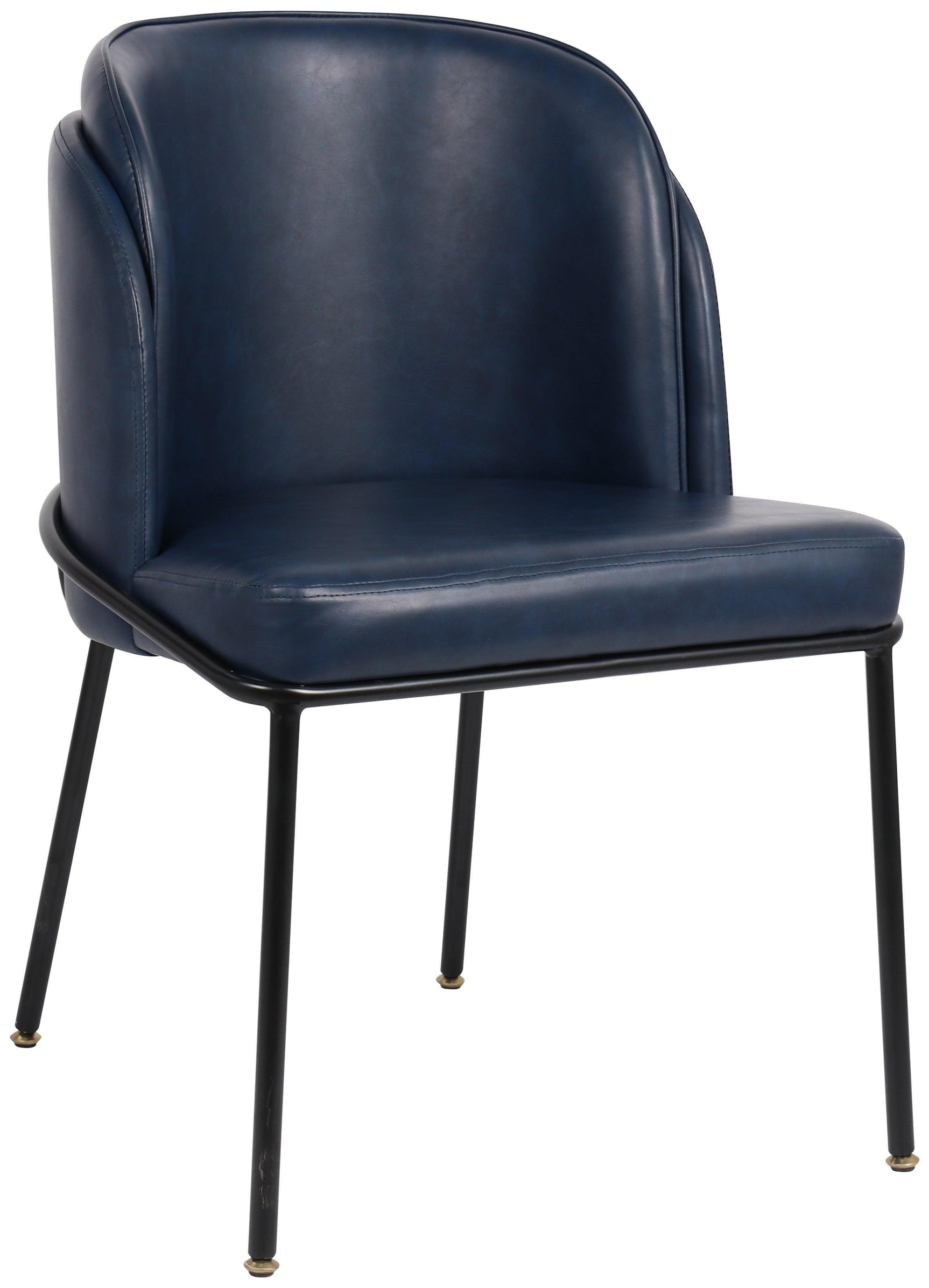 Jagger Blue Faux Leather Dining Chair 883Navy-c - Ella Furniture