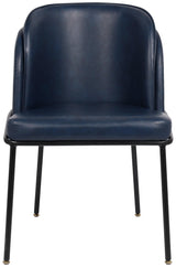 Jagger Blue Faux Leather Dining Chair 883Navy-c - Ella Furniture