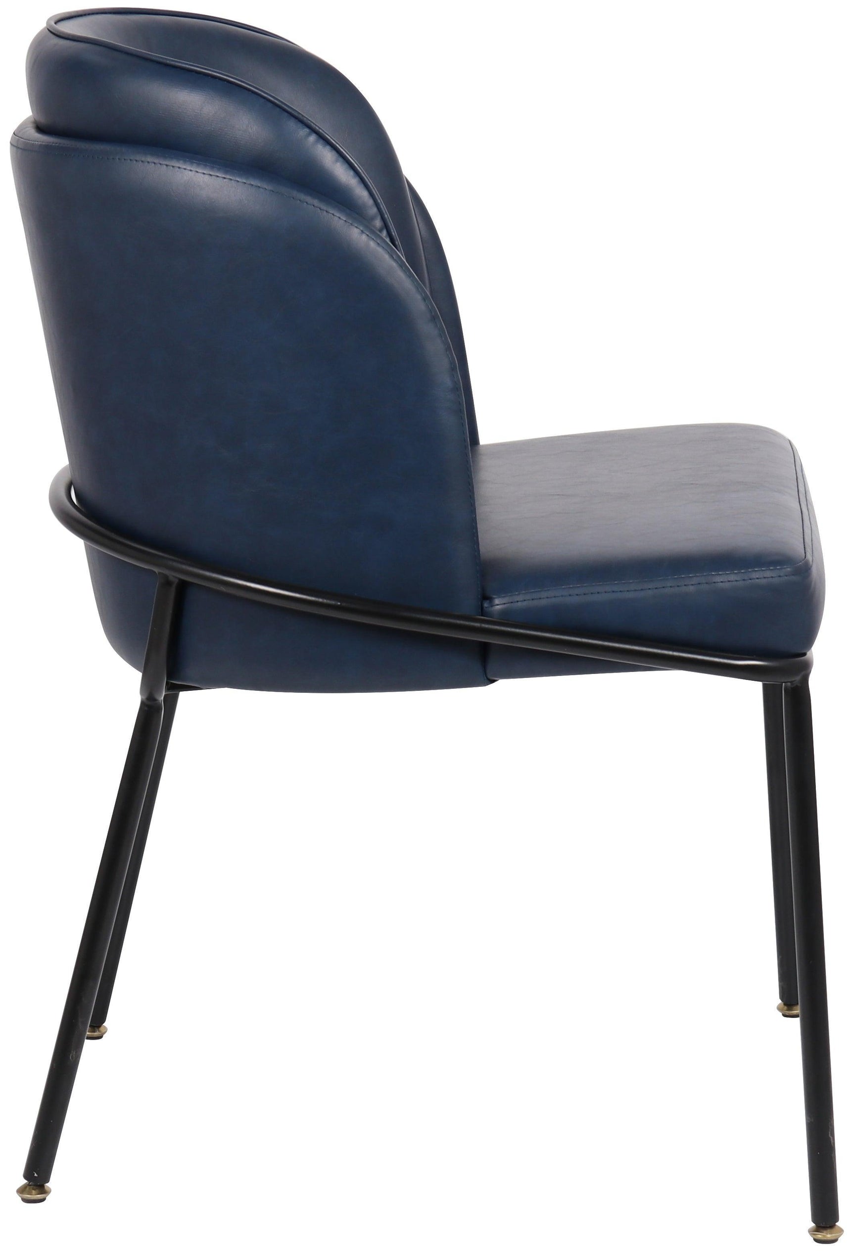 Jagger Blue Faux Leather Dining Chair 883Navy-c - Ella Furniture