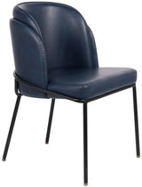 Jagger Blue Faux Leather Dining Chair 883Navy-c - Ella Furniture