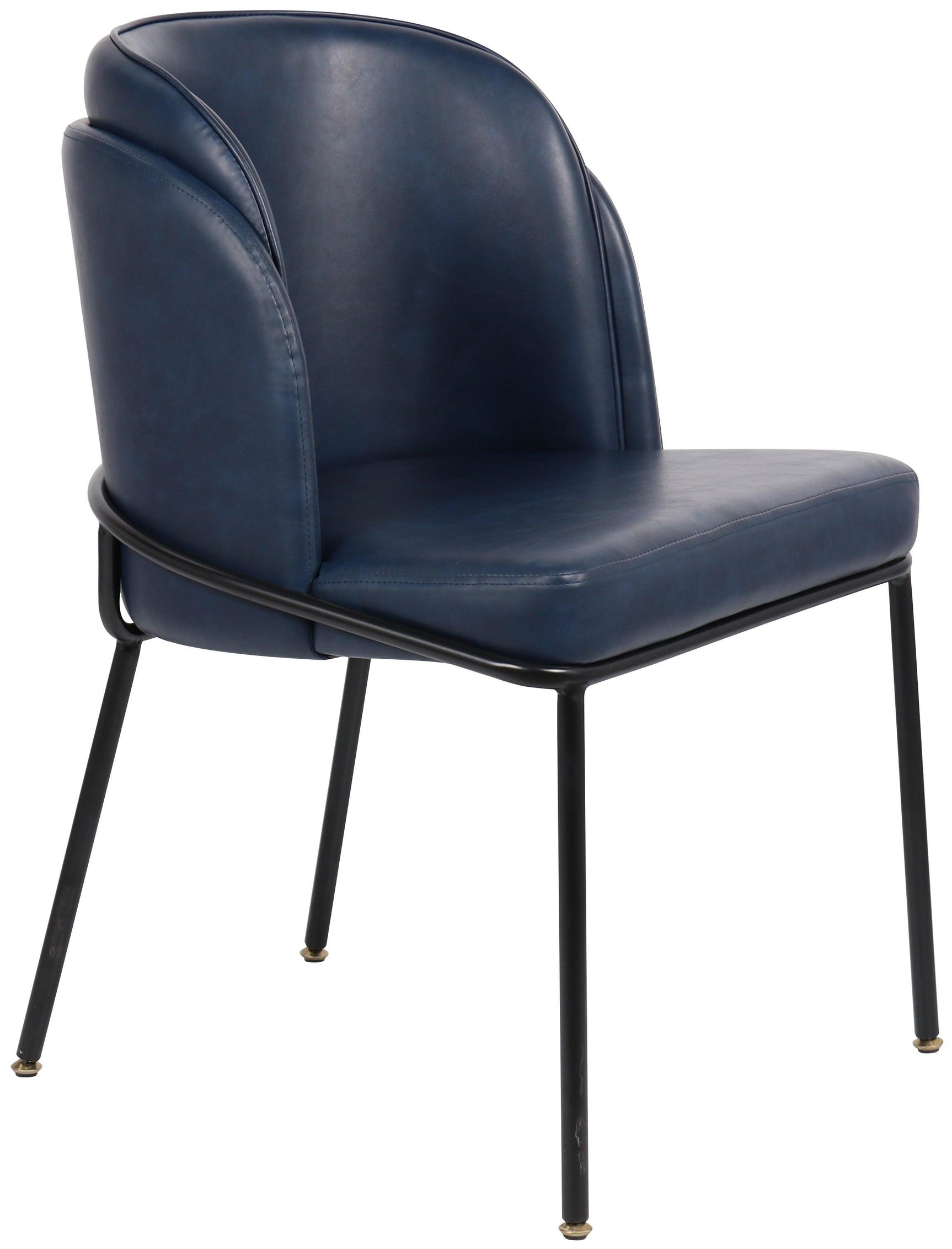 Jagger Blue Faux Leather Dining Chair 883Navy-c - Ella Furniture