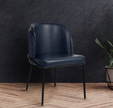 Jagger Blue Faux Leather Dining Chair 883Navy-c - Ella Furniture