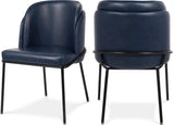 Jagger Blue Faux Leather Dining Chair 883Navy-c - Ella Furniture