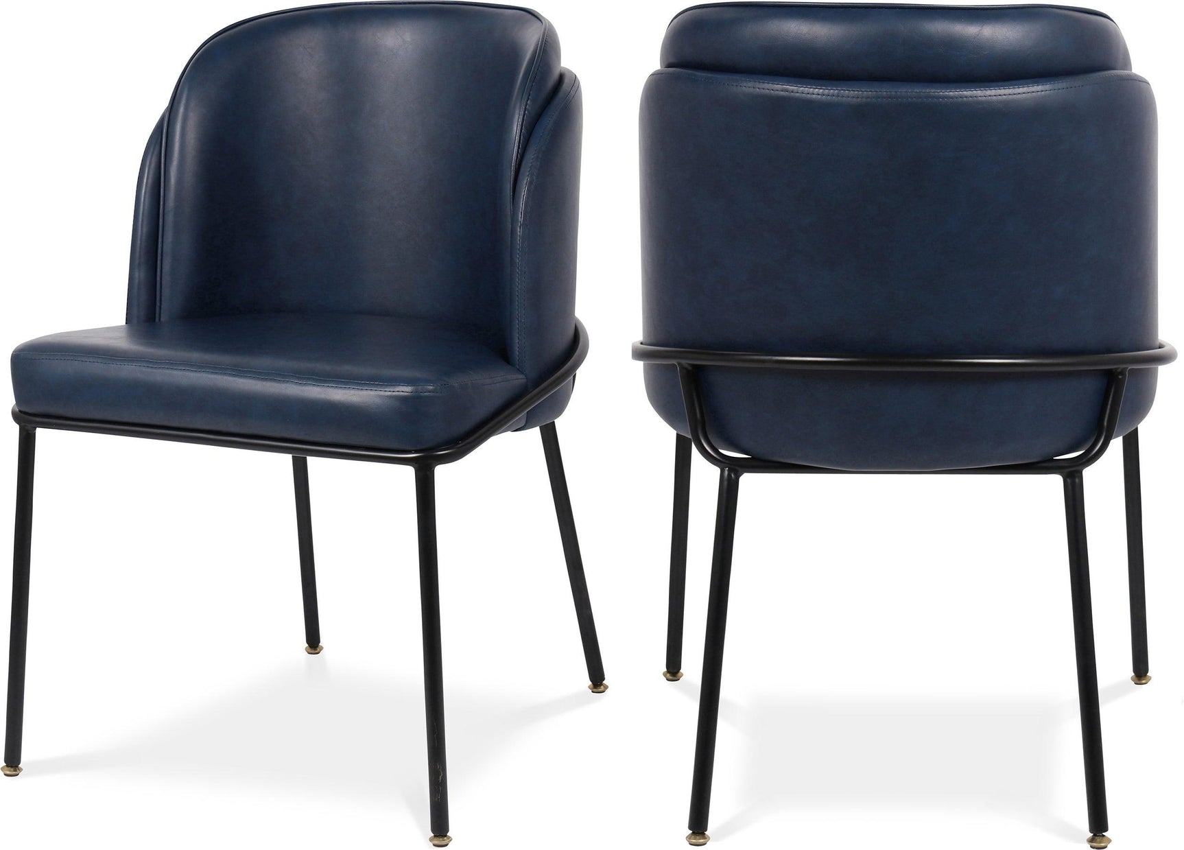 Jagger Blue Faux Leather Dining Chair 883Navy-c - Ella Furniture