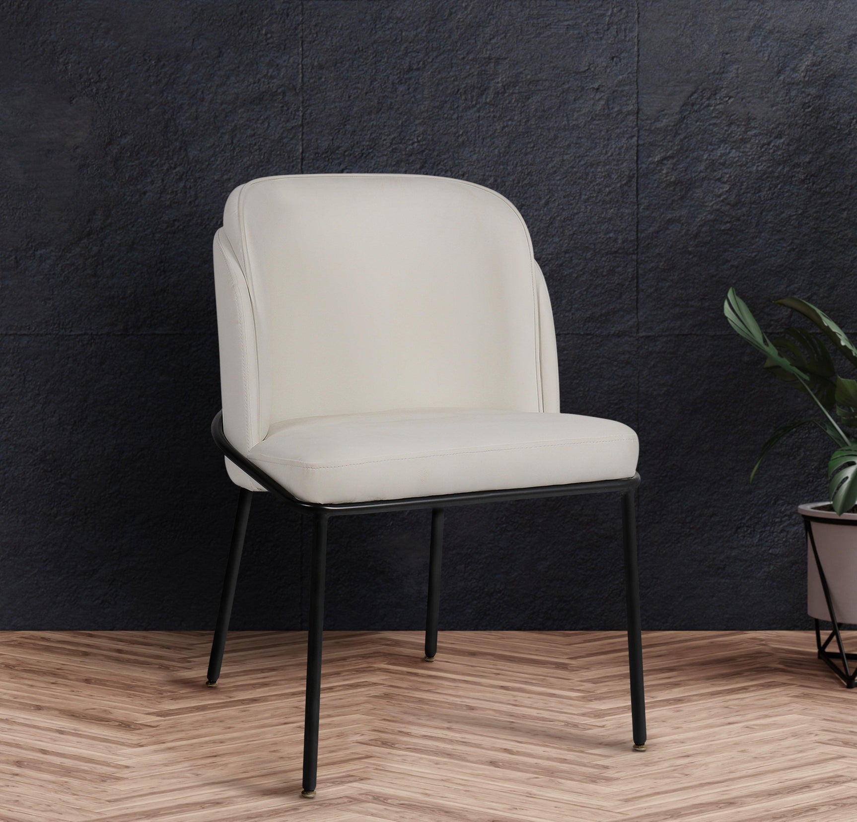 Jagger White Faux Leather Dining Chair 883White-c - Ella Furniture