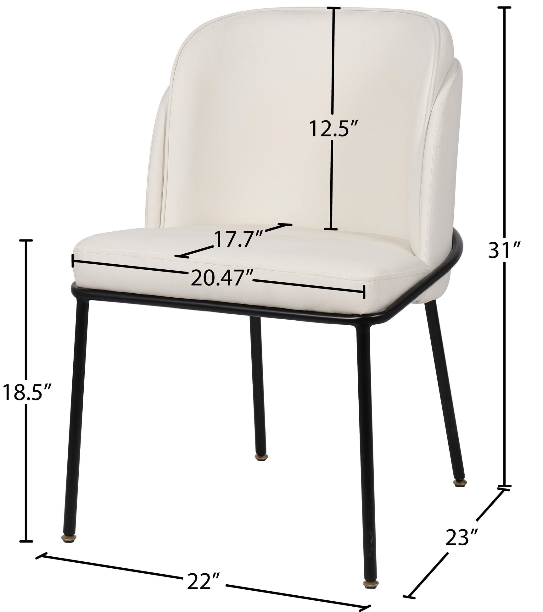 Jagger White Faux Leather Dining Chair 883White-c - Ella Furniture