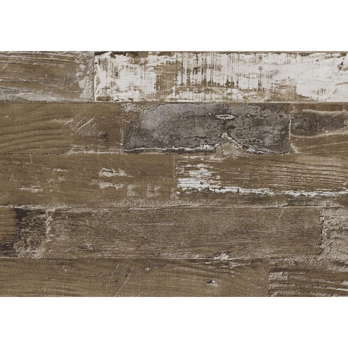 Nashville Antique White And Brown Premium Melamine Board, Engineered Wood Youth Full Panel Bed - Ella Furniture
