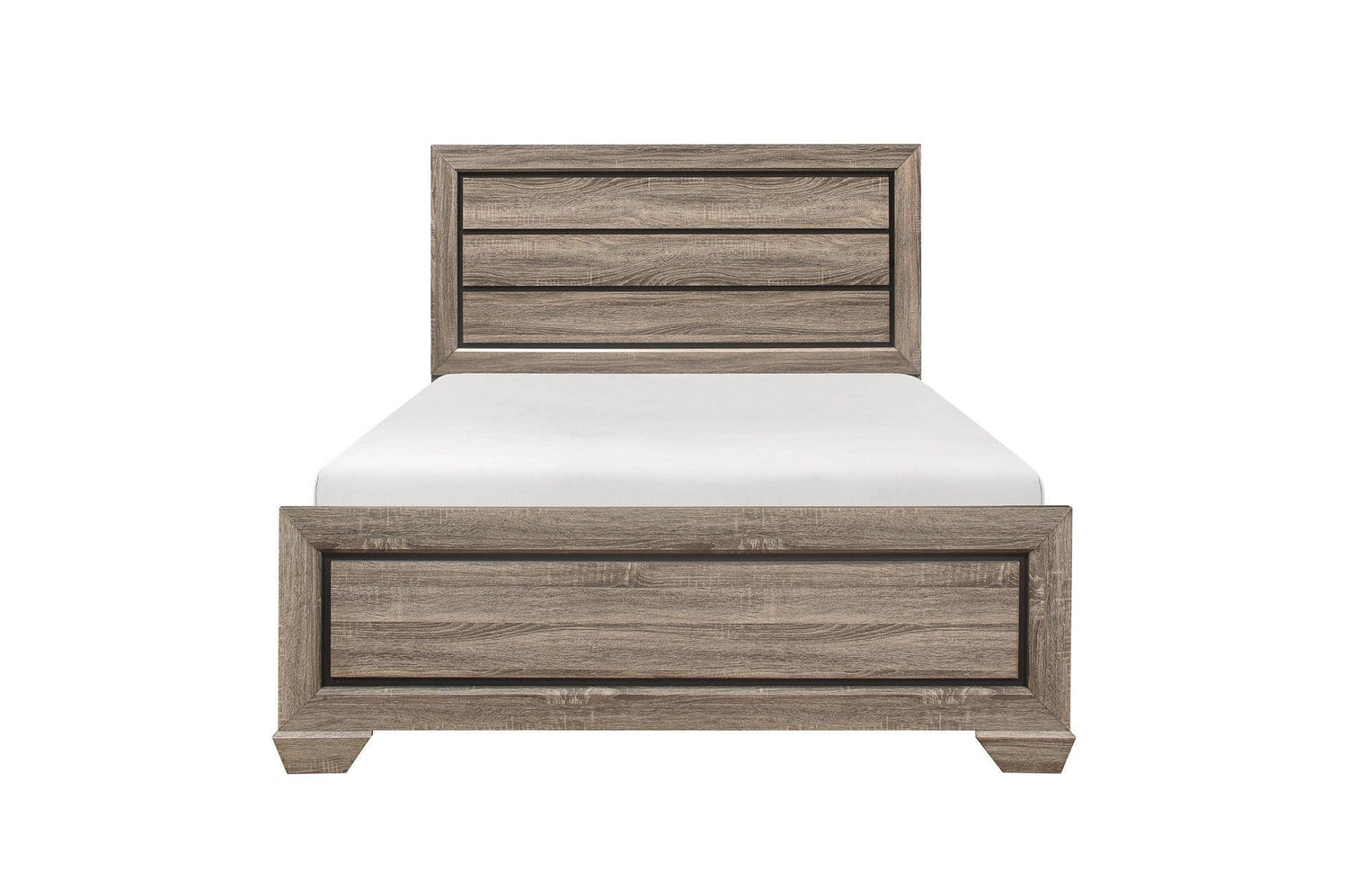 Beechnut Light Elm Contemporary Rustic Faux Wood Veneer Wood And Engineered Wood Panel Bedroom Set - Ella Furniture