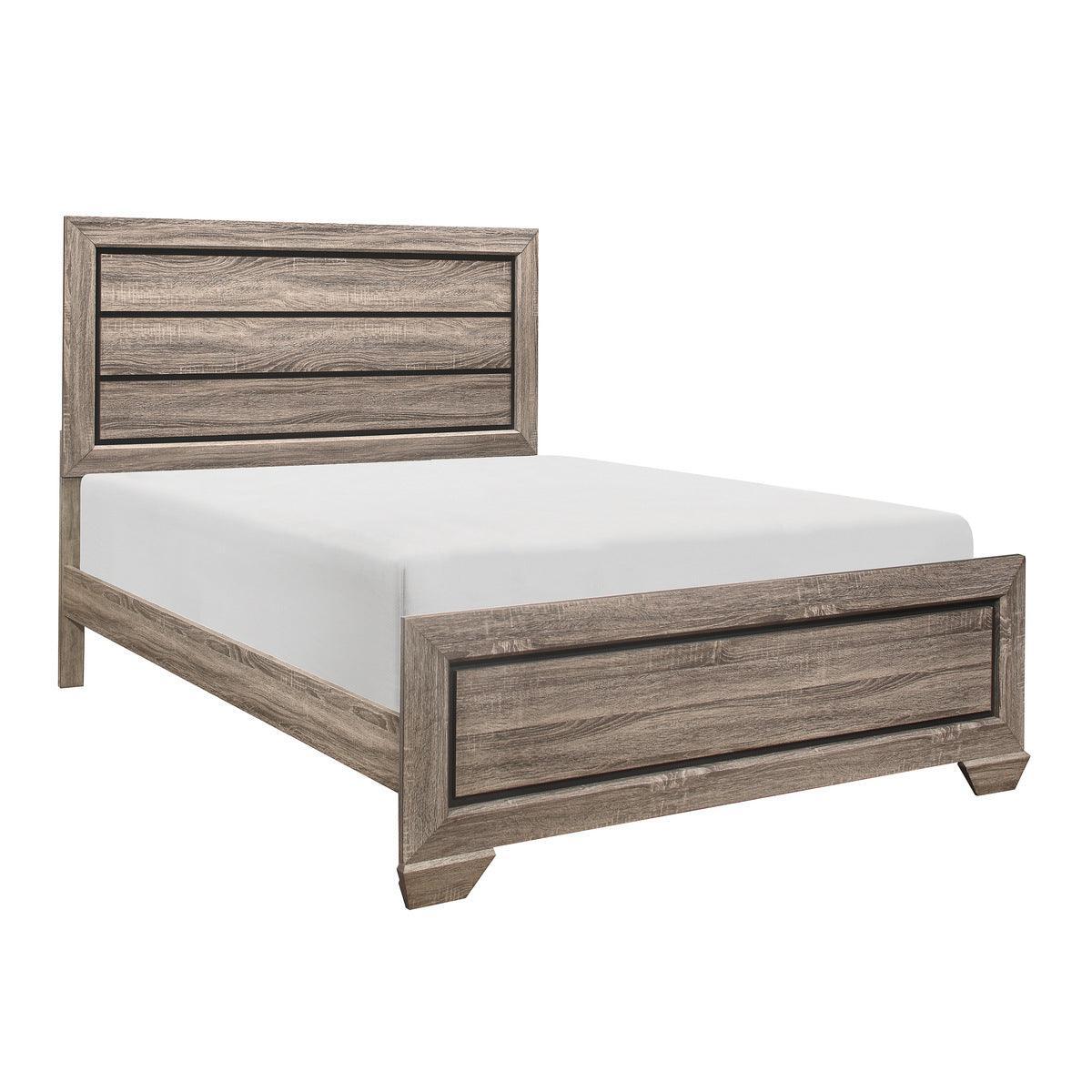 Beechnut Natural Modern Contemporary Sleek Faux Wood Veneer, Wood And Engineered Wood Full Bed - Ella Furniture